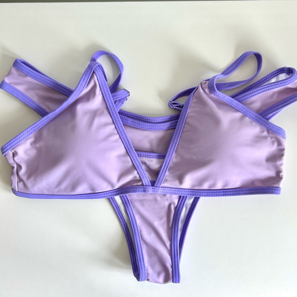 NWT SHEIN Purple Triangle Cheeky Bikini